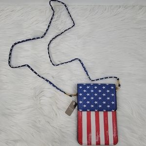 New US Flag Crossbody Bag with phone holder